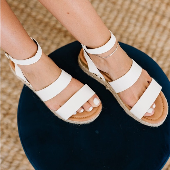 White Platform Sandals - Picture 2 of 5